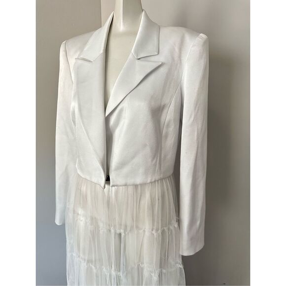 Alice + Olivia Everly Tiered Tulle Maxi Blazer Medium $795 - Picture 4 of 13